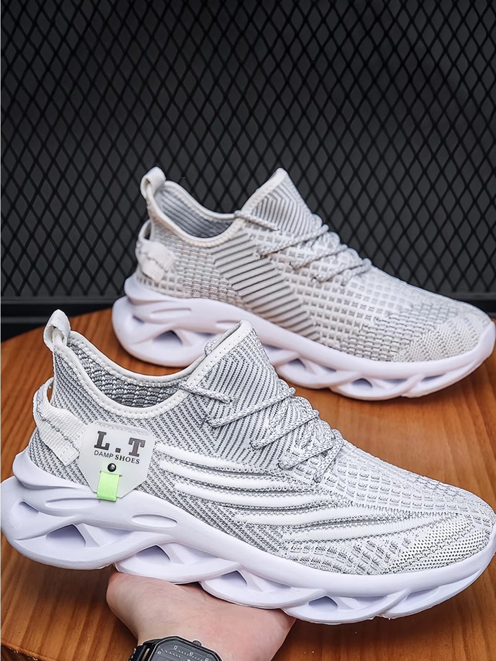 Men’s Size 12 Tennis Shoes Lightweight Knit Sneakers LT Damp - Picture 11 of 13